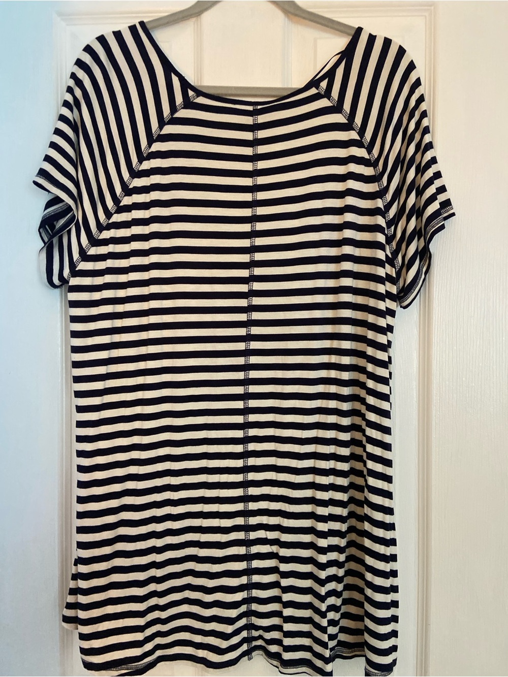 Cable & Gauge Navy & White Striped Short-Sleeve Tunic - Picture 5 of 5